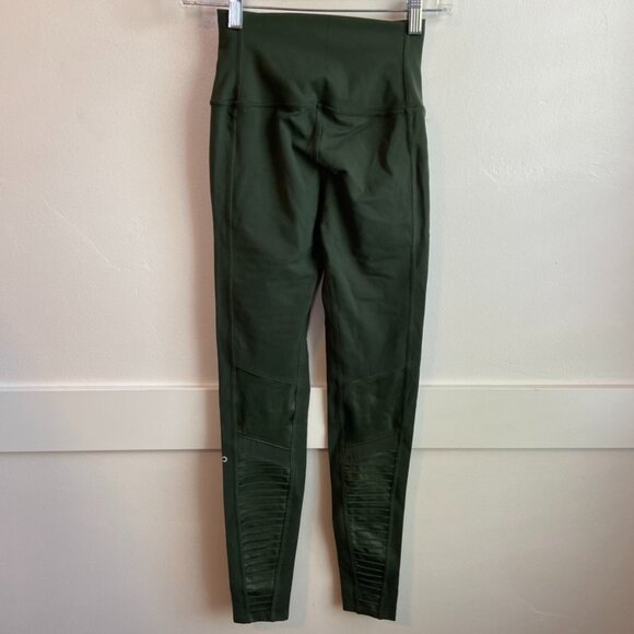 NWOT Alo Yoga Hunter Green High Waist Moto Leggings - Picture 3 of 8